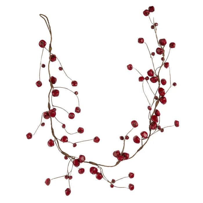 Twig and Feather Red bell garland 150cm