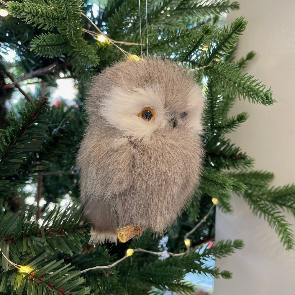 Twig and Feather Fluffit owl hanging decoration