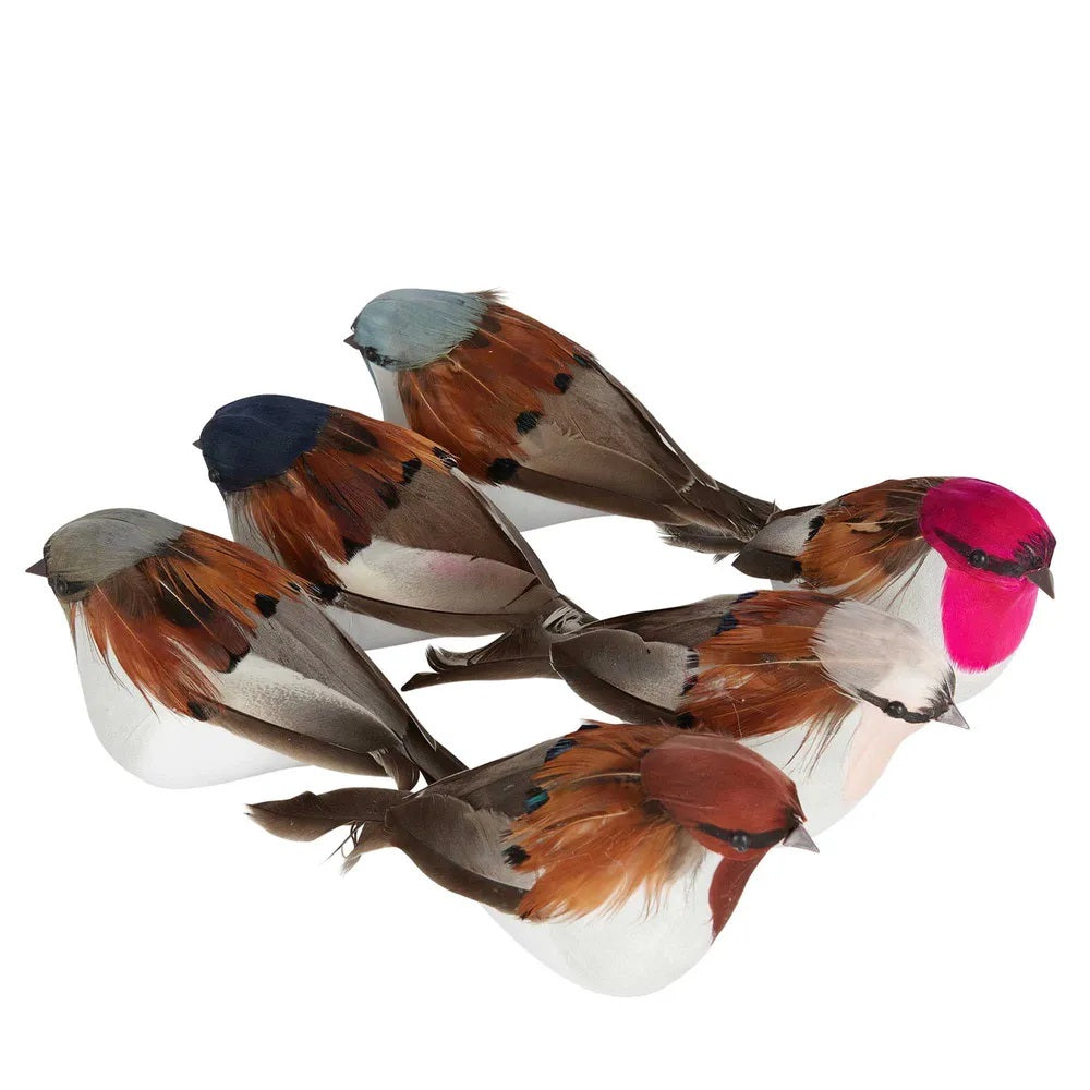 Twig and Feather woodland feather puffer birds set of 6