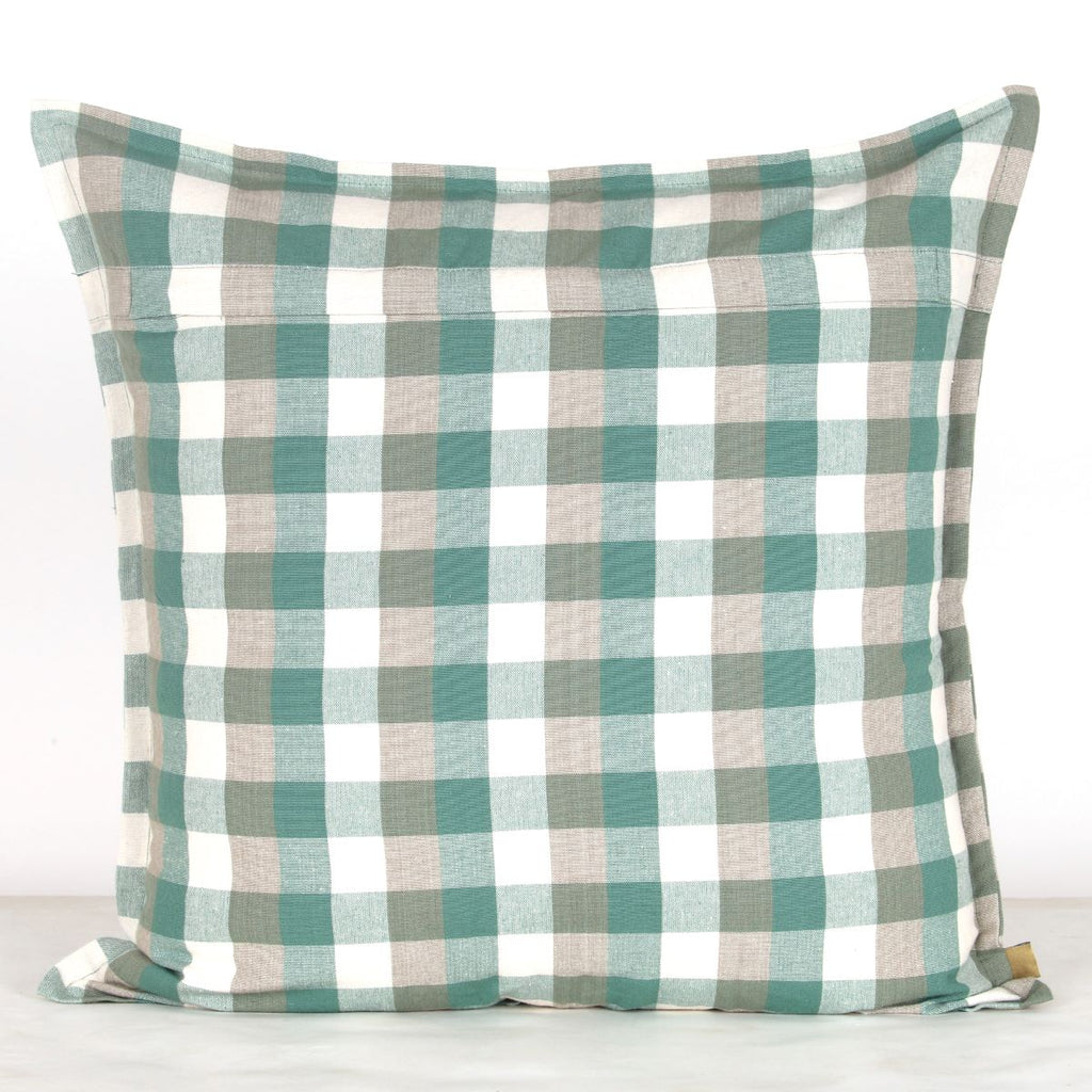 Double Check – Cushion – Aqua Green – 50cm x 50cm