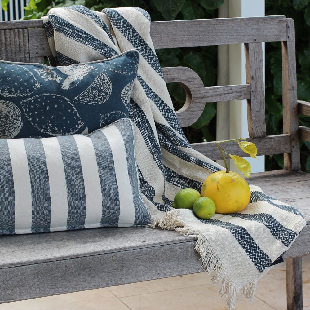 Bold Stripe – Breakfast Cushion – Dark Slate – 30cm x 60cm