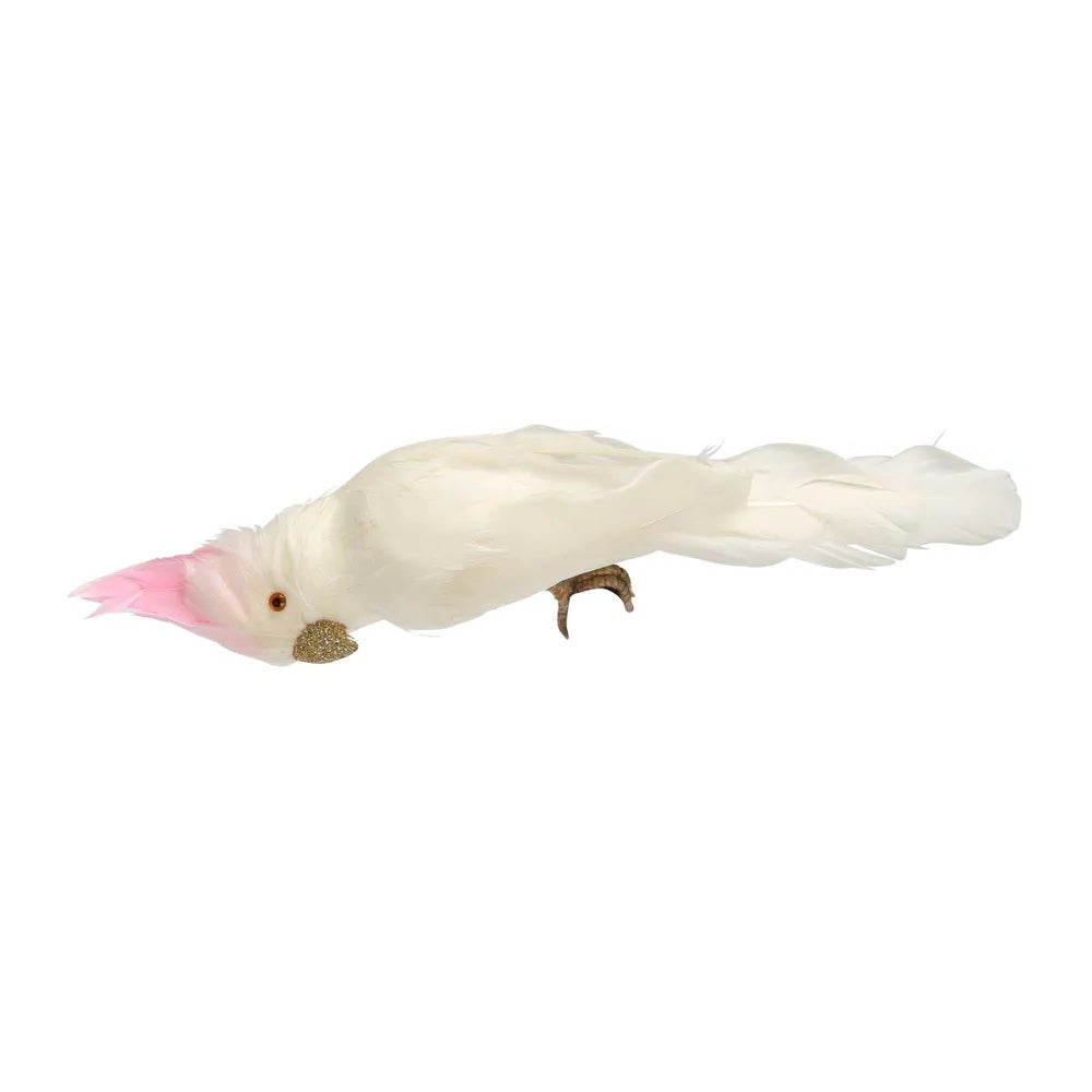 Pinky Cockatoo with Feathers - Hanging Decoration