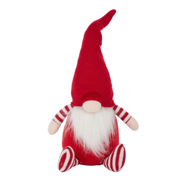 Twig and Feather sitting gnome in red and white