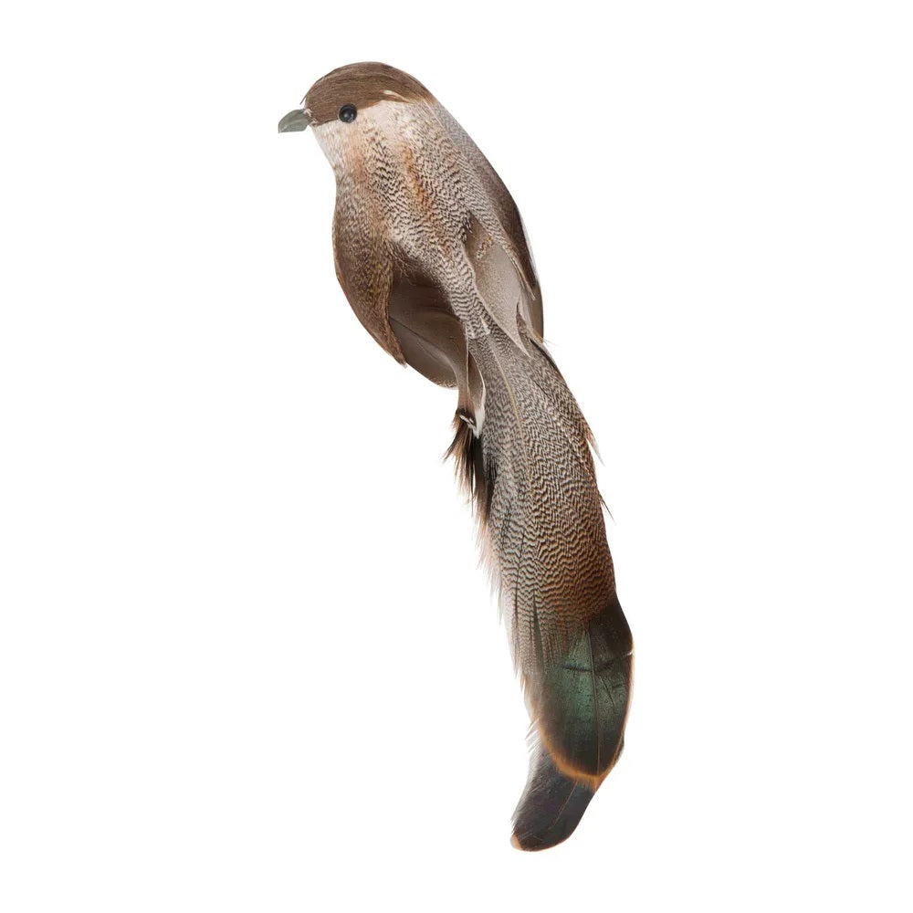 Feather Bird with Clip – Woodland - Brown