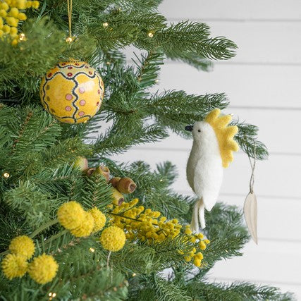 Wool Cockatoo - Yellow - Hanging Decoration